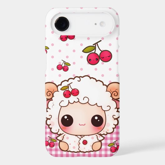 Kawaii baby sheep and cute cherries Case-Mate iPhone case (Back)