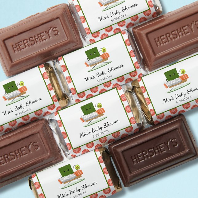 Kawaii Baby Shower: Sushi and Salmon Roll Theme Hershey's Miniatures (Creator Uploaded)