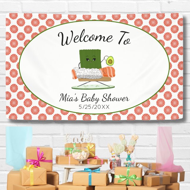Kawaii Baby Shower: Sushi and Salmon Roll Welcome Banner (Creator Uploaded)