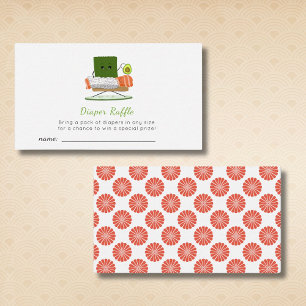 Kawaii Baby: Sushi and Salmon Roll Diaper Raffle Enclosure Card