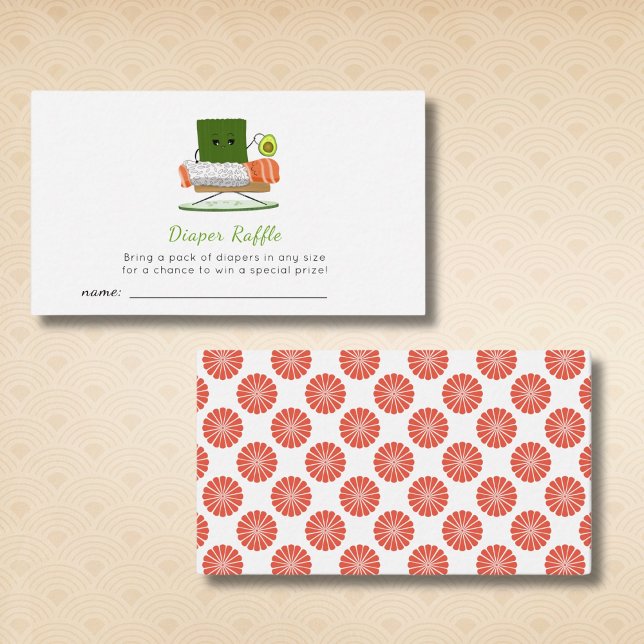 Kawaii Baby: Sushi and Salmon Roll Diaper Raffle Enclosure Card (Creator Uploaded)