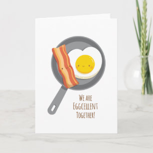 Kawaii Bacon and Sunny Side Up Egg Valentines Card