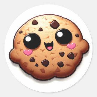 Kawaii Bakeshop's Chocolate Chip Cookie-Chippy Classic Round Sticker