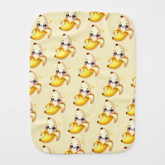 Kawaii Banana Baby Burp Cloth (Front)