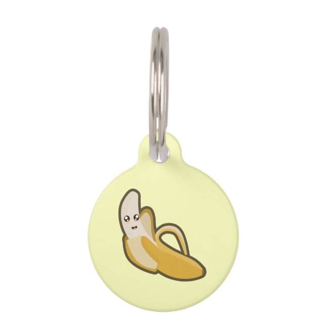 Kawaii Banana Pet ID Tag (Front)