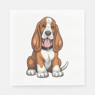 Kawaii Basset Hound Puppy   Napkins