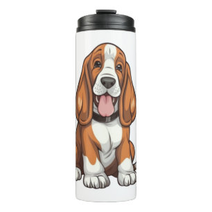 Kawaii Basset Hound Puppy Thermal Tumbler