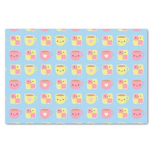 Kawaii Battenberg Cake  Cup of Tea Tissue Paper