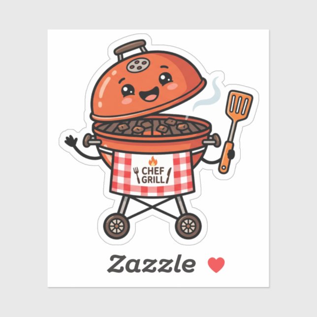 Kawaii BBQ Grill Chef Cute Father's Day Sticker (Sheet)