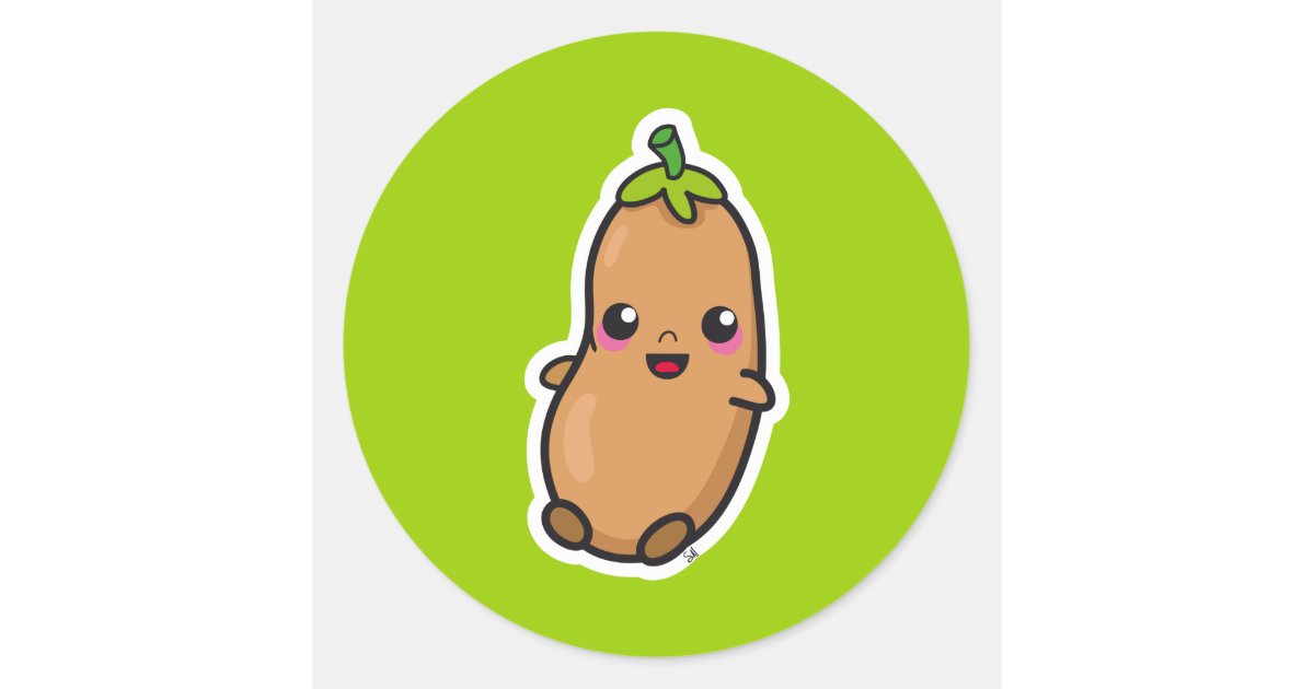 Cute Cartoon Potato, Kawaii Potato, Kawai - Cute Potato - Sticker