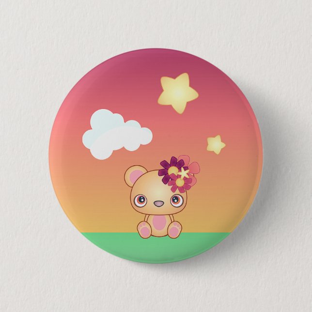 Kawaii Bear Button (Front)