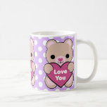 Kawaii Bear Heart Love You Mug