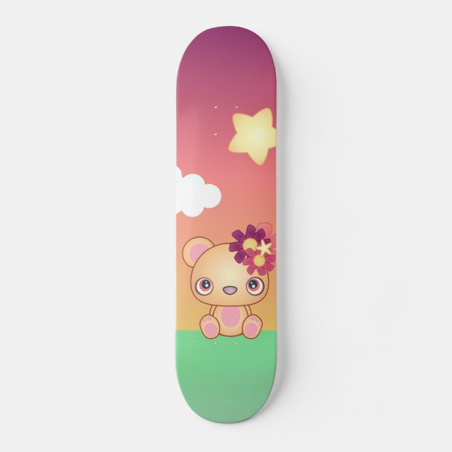 Kawaii Bear Skateboard Deck (Front)
