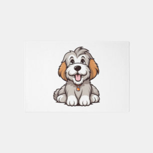 Kawaii Bearded Collie Puppy Rug