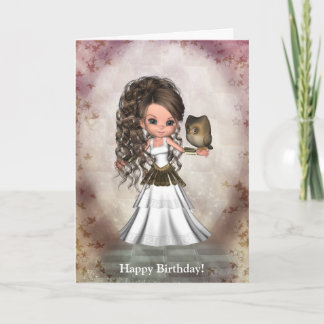 Kawaii Beautiful Athena Greek Goddess Card