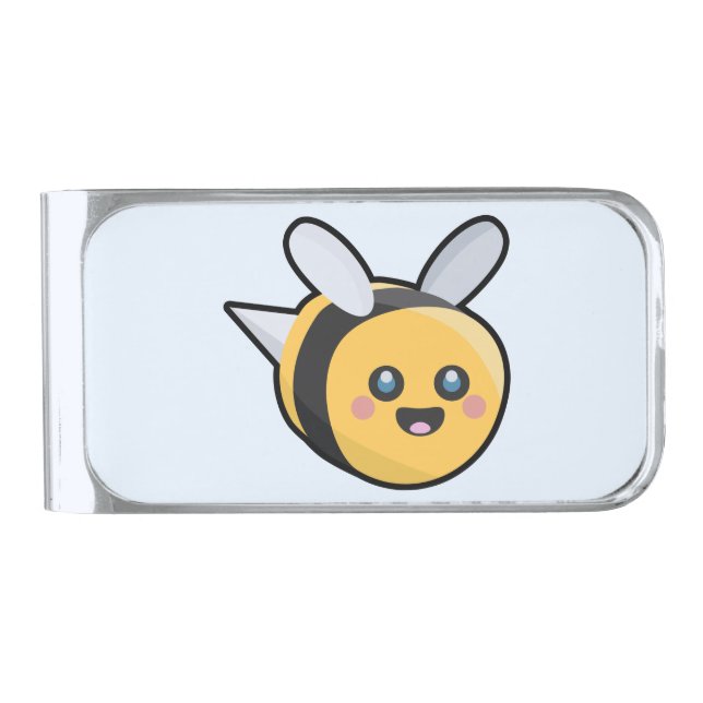 Kawaii Bee Silver Finish Money Clip (Front)