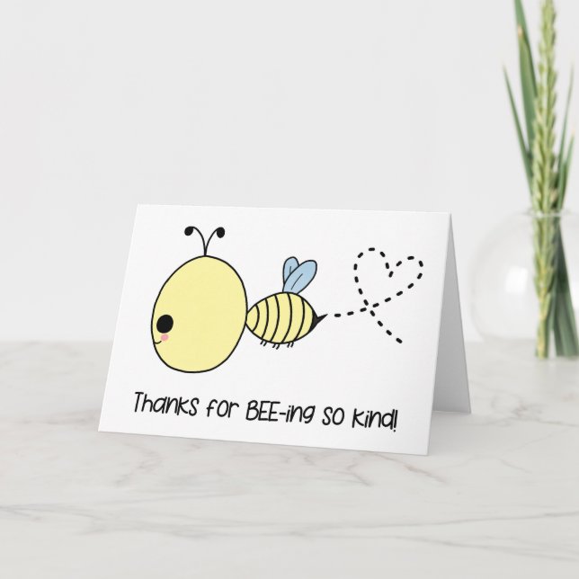 Kawaii Bee Thank You Card (Front)