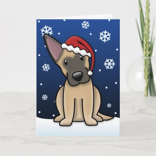 Kawaii Belgian Malinois Christmas Card