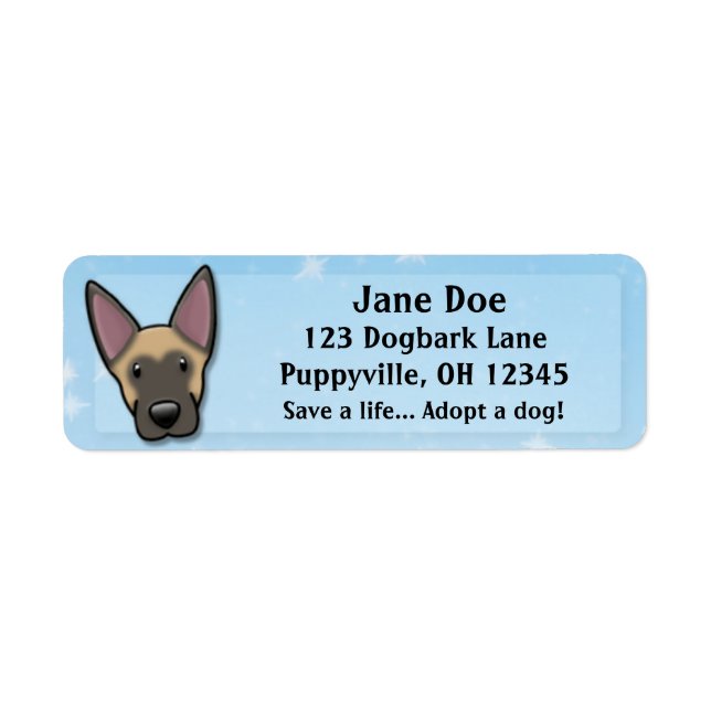 Kawaii Belgian Malinois Label (Front)
