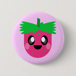 kawaii berry fruit smile face! button