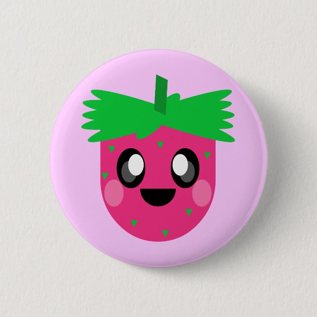 kawaii berry fruit smile face! button (Front)