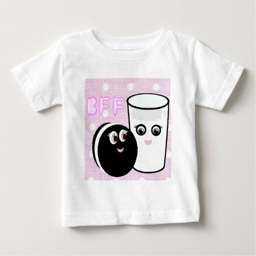 Kawaii best friends forever milk and cookie BFF Baby T_Shirt