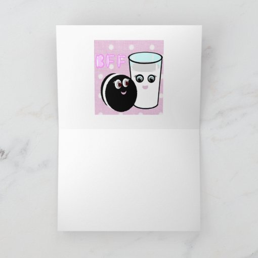 Kawaii Best Friends Forever Milk And Cookie Bff Card Zazzle