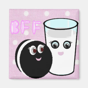 Kawaii best friends forever milk and cookie BFF Magnet