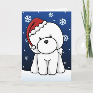 Kawaii Bichon Frise Christmas Card