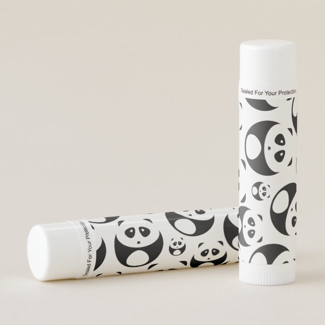 Kawaii Black and White Panda Pattern Lip Balm (Front)