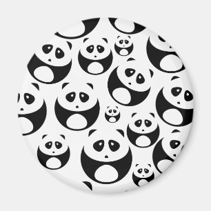 Kawaii Black and White Panda Pattern Magnet