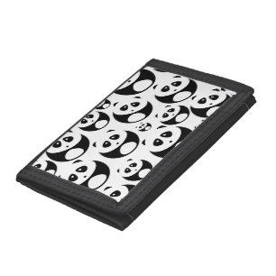 Kawaii Black and White Panda Pattern Tri-fold Wallet