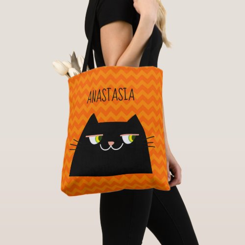 Kawaii Black Cat Tote Bag