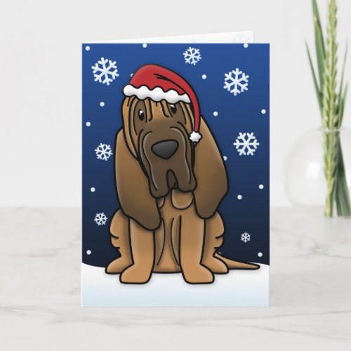 Kawaii Bloodhound Christmas Card