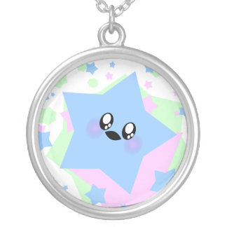 Kawaii Blue Baby Star Sterling Silver Necklace
