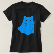 Kawaii Blue Cat Ghost