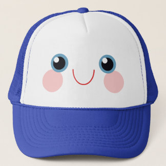 Kawaii Blue Eyes Happy Smile Face Calm Sweet Trucker Hat
