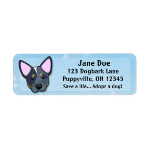 Kawaii Blue Heeler Label