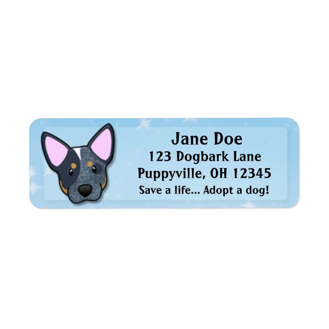 Kawaii Blue Heeler Label (Front)