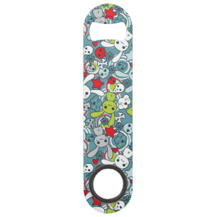 kawaii blue pattern bar key