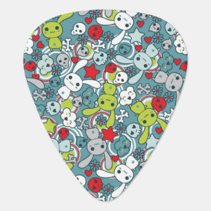 kawaii blue pattern guitar pick