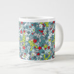 kawaii blue pattern large coffee mug
