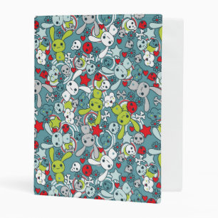 kawaii blue pattern mini binder