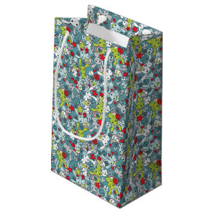 kawaii blue pattern small gift bag
