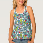 kawaii blue pattern tank top