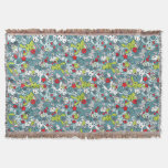 kawaii blue pattern throw blanket