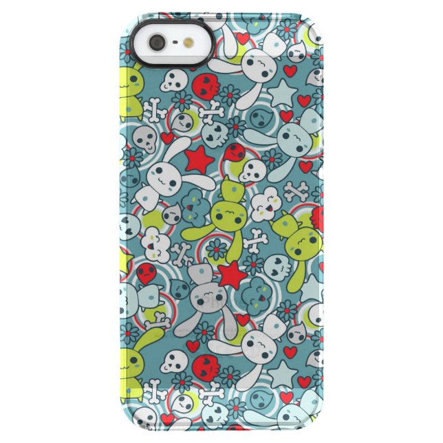 kawaii blue pattern uncommon iPhone case (Back)