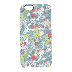 kawaii blue pattern clear iPhone 6/6S case
