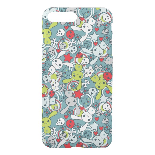 kawaii blue pattern uncommon iPhone case (Back)