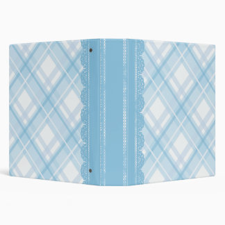 Kawaii Blue Plaid Binder